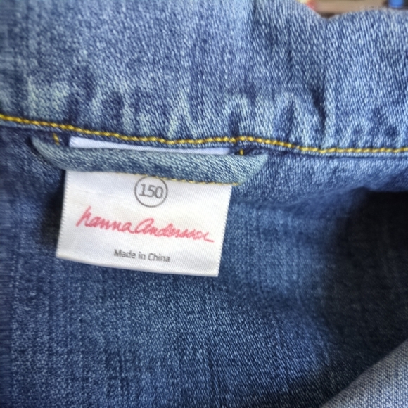 Hanna Andersson Girls Floral Embroidered Jean Jacket Size 12 (150cm)‎ - Picture 5 of 7